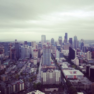 View from the observation deck of the Space Needle